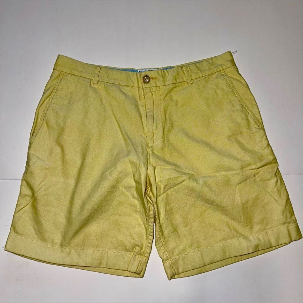 Southern Tide Skipjack Men’s 34 Yellow Flat Front‎ Chino Shorts Cotton Blend